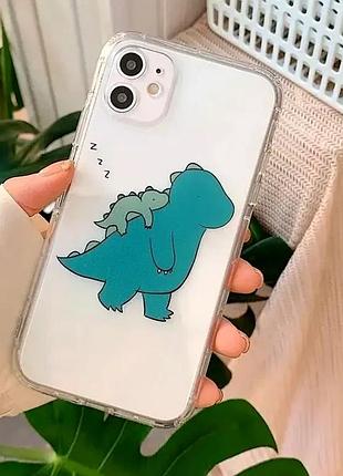 Чехол противоударный для iphone 13 pro силиконовый с рисунком динозавра защита от ударов и царапин 7