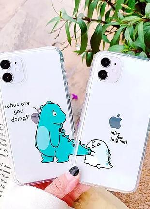 Чехол противоударный для iphone 13 pro силиконовый с рисунком динозавра защита от ударов и царапин 10