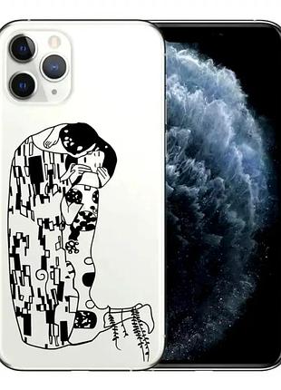 Чехол силиконовый для iphone 13 pro max противоударный защита от падений с геометрическим рисунком сердечко