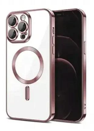 Чехол противоударный electroplate case для iphone 16 pro max розовый с magsafe защита от повреждений 2