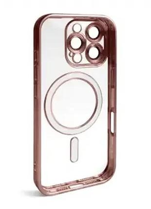 Чехол противоударный electroplate case для iphone 16 pro max розовый с magsafe защита от повреждений 4