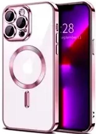 Чехол противоударный electroplate case для iphone 16 pro max розовый с magsafe защита от повреждений 9