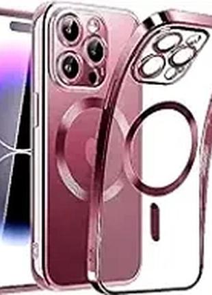 Чехол противоударный electroplate case для iphone 16 pro max розовый с magsafe защита от повреждений 10
