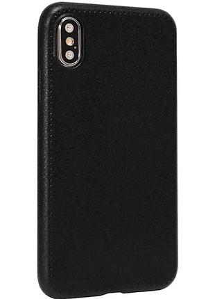 Чехол противоударный tpu slim leather case для xiaomi redmi note 7 черный защита от ударов и царапин