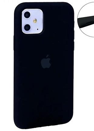 Чехол силиконовый для iphone 11 черный защита от ударов легкий доступ ко всем портам