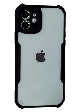 Чехол противоударный tpu для iphone 12 черный защита от ударов и падений легкий и удобный