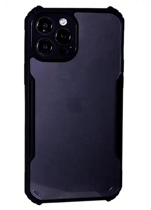 Чехол противоударный tpu для iphone 12 pro max черный защита от падений и царапин