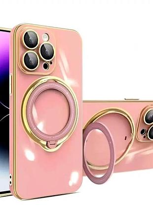 Чехол силиконовый для iphone 14 pro противоударный защита от ударов розовый с доступом к кнопкам