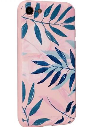 Силиконовый чехол для iphone 7 8 flowers series цветочный защита от ударов и царапин