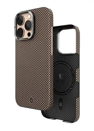 Чехол aramid armor с magsafe для iphone 16 pro max золотой защитная накладка из полиуретана
