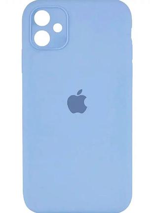 Чехол силиконовый для iphone 11 противоударный с защитой камеры цвет голубой эргономичный для защиты устройства