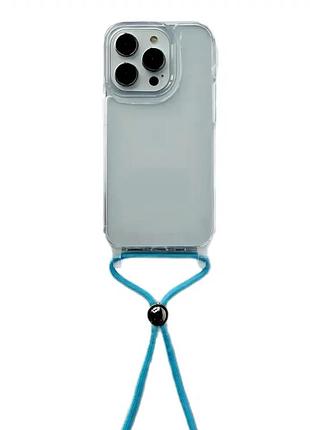 Чехол силиконовый для iphone 14 pro противоударный защита от падений ice blue