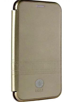 Чехол кожаный для xiaomi redmi note 5a противоударный золотистый защита от повреждений и ударов