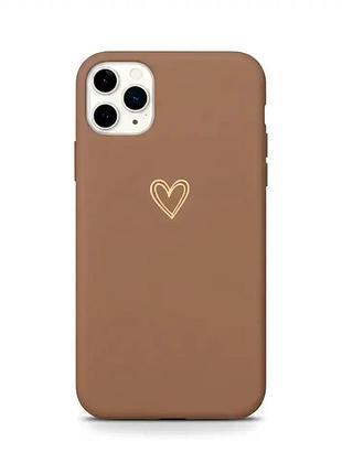 Чехол силиконовый для iphone 13 pro max коричневый защита от ударов и падений для студентов и профессионалов