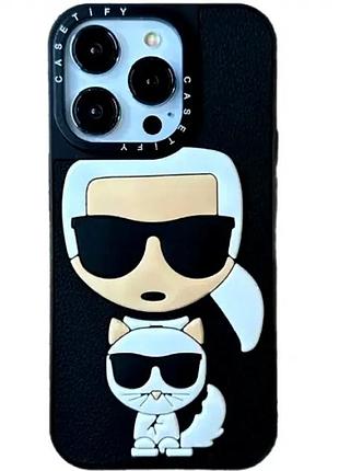 Чехол противоударный tpu для iphone 13 с рисунком karl lagerfeld защита от ударов и падений