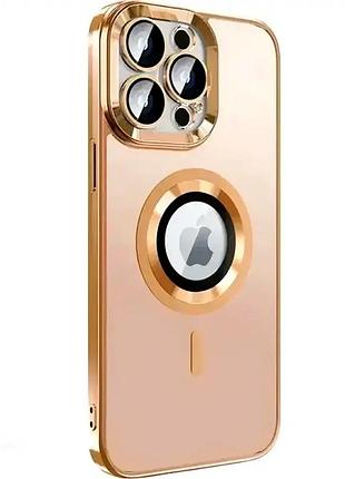 Чехол противоударный electroplate matte case для iphone 16 pro золотой защита от ударов и царапин