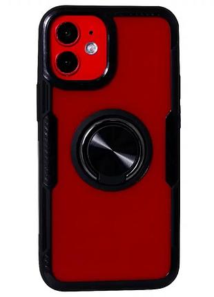Чехол силиконовый для iphone 12 mini черный с кольцом подставкой защита и удобство использования