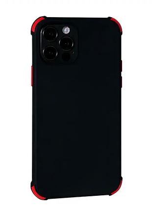 Чохол протиударний для iphone 12 pro max чорний силіконовий захист від падінь і ударів