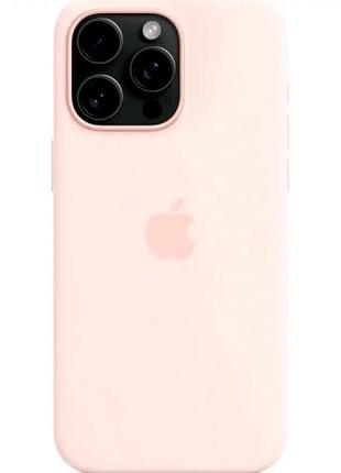 Чехол силиконовый для iphone 15 light pink защита от царапин и падений с микрофиброй внутри