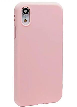 Силиконовый чехол для iphone xr light pink противоударный защита от падений и царапин