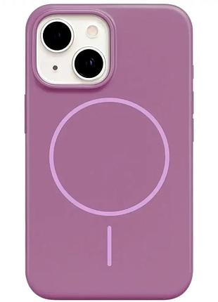 Чехол силиконовый для iphone 14 light purple с magsafe защита от ударов и царапин