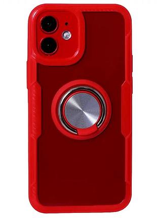 Чохол силіконовий для iphone 12 mini червоний протиударний із кільцем підставкою для захисту від бруду