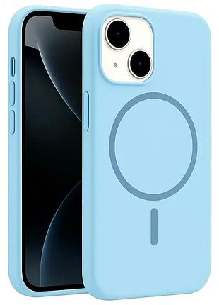 Силиконовый чехол для iphone 15 pro max lilac защита от ударов совместим с magsafe