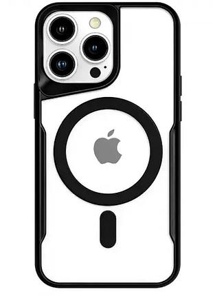 Чехол противоударный для iphone 13 pro силиконовый черный защита от падений и царапин magsafe