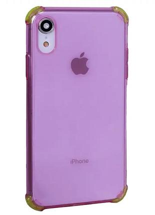 Чехол противоударный для iphone xr силиконовый защита от ударов розовый мягкий