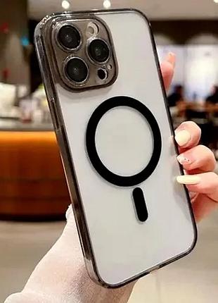 Чехол противоударный для iphone 16 pro max черный с магнитной системой защита от ударов и падений