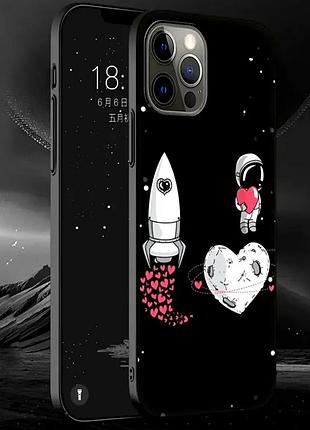 Чехол силиконовый для iphone 13 pro max cartoon cosmonaut защита от ударов и падений