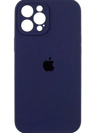 Чехол силиконовый для iphone 16 plus защитный с защитой камеры цвет midnight blue