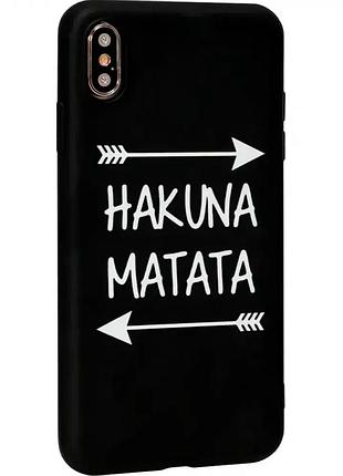 Чохол протиударний для iphone 6 6s силіконовий захист від падінь hakuna matata чорний