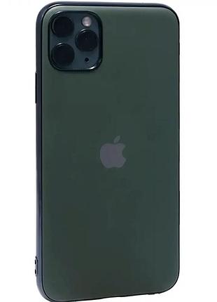 Чехол силиконовый для iphone 11 pro max матовый midnight green защита от ударов и царапин