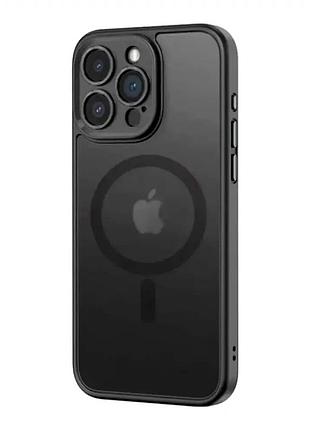 Чехол противоударный tpu для iphone 15 черный защита от падений с magsafe