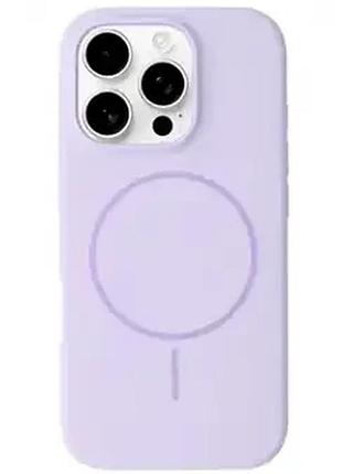 Чохол силіконовий для iphone 12 pro max light purple захист від ударів і падінь з magsafe