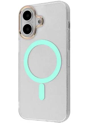 Чехол силиконовый для iphone 17 pro mint противоударный защита от падений с magsafe