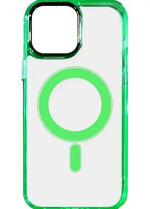 Чехол силиконовый для iphone 13 14 mint с magsafe защита от ударов и царапин