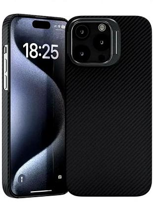 Чехол противоударный carbon case для iphone 14 pro max черный защита от падений и повреждений