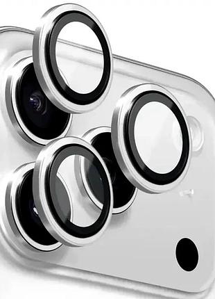Чохол захисний для камери iphone 17 pro max скляний захист від пошкоджень сріблястий