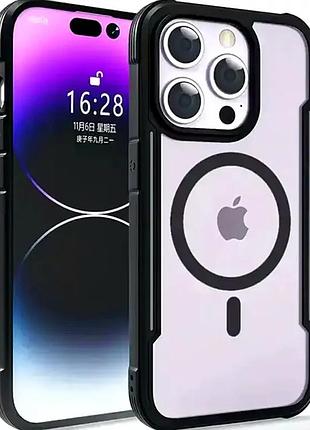 Чехол противоударный для iphone 13 pro черный с magsafe защита от падений и царапин