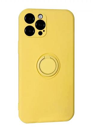 Силиконовый чехол для iphone 12 pro max противоударный защита от падений цвет mellow yellow