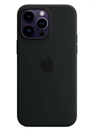 Силиконовый чехол для iphone 14 plus midnight противоударный защита от царапин с микрофиброй внутри