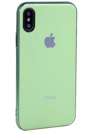 Чехол силиконовый для iphone xs max противоударный светло-зеленый защита от падений и ударов
