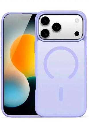 Чехол силиконовый для iphone 17 pro max легкий фиолетовый защита от ударов с поддержкой magsafe