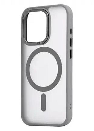 Чохол oc matte case з magsafe силіконовий для iphone 12 12 pro 6.1 дюйма сірий захисна накладка