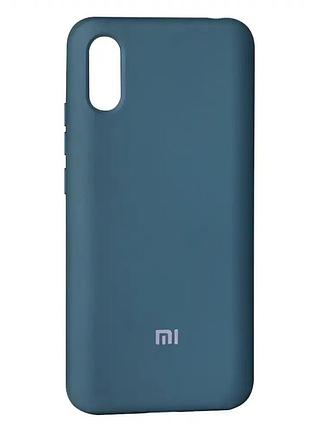 Чехол силиконовый для xiaomi redmi 9a серо-зеленый защита от ударов и загрязнений
