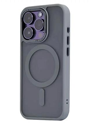 Чохол силіконовий для iphone 13 pro протиударний з magsafe сірий захист від пошкоджень
