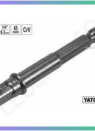 Держатель-адаптер торцевых головок yato hex 1/4" 65 мм для труднодоступных мест шестигранный cr-v