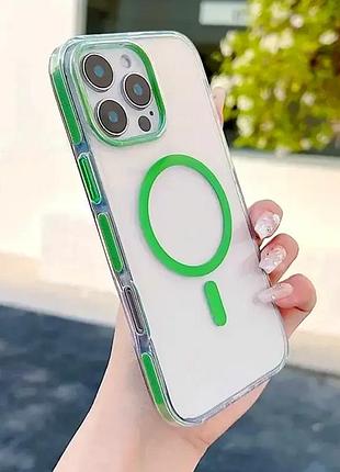 Чехол силиконовый для iphone 14 pro серый противоударный защита от ударов и падений с magsafe